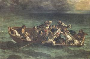 Eugene Delacroix The Shipwreck of Don Juan (mk05) Norge oil painting art
